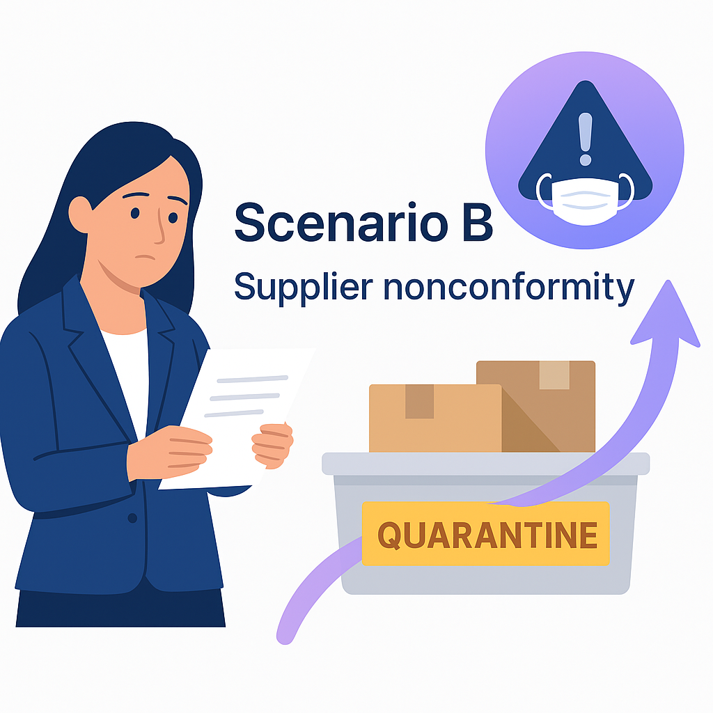 Scenario B preview – supplier nonconformity